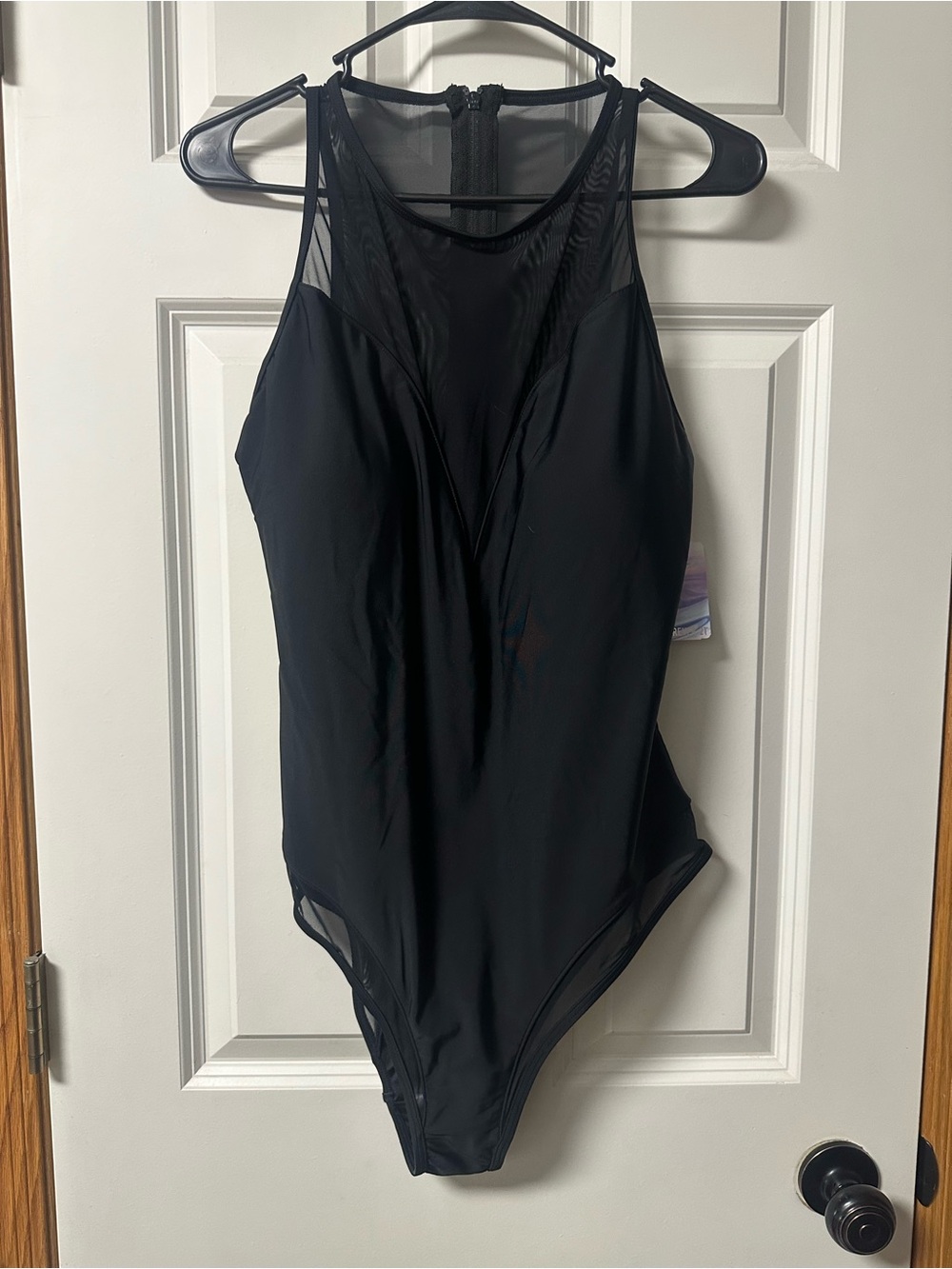Forever 21 Black Mesh-Inset One-Piece Swimsuit
